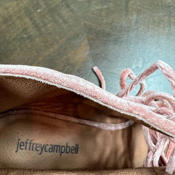Jeffrey Campbell Lace Up Boots Pink Suede Sandals Gladiator Open Toe - Picture 11 of 11